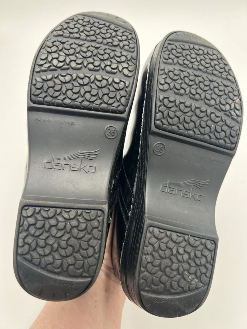 Dansko XP Patent Leather Animal Print Clogs Mules Women’s EU 38 US 8 Gray Black - Picture 8 of 12